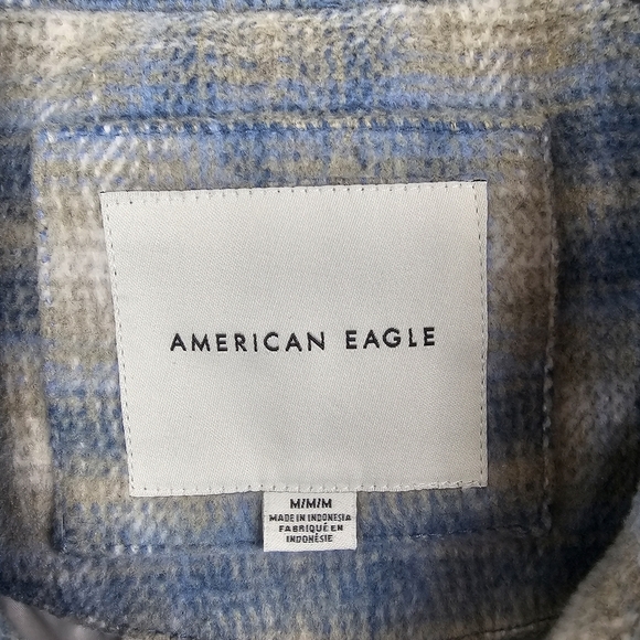 American Eagle Brushed Plaid Shacket Jacket - Picture 6 of 11